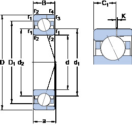 Bantalan 7007 ACD/P4AH SKF