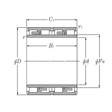 Four Row Cylindrical Roller Bearings NTN 4R10020